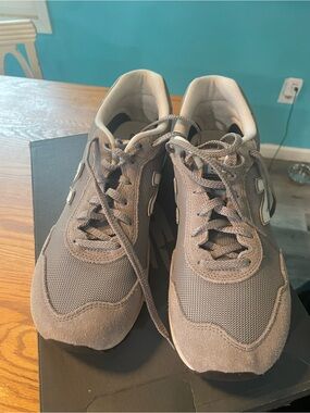 New Balance Men's Gray Mesh & Suede Sneakers